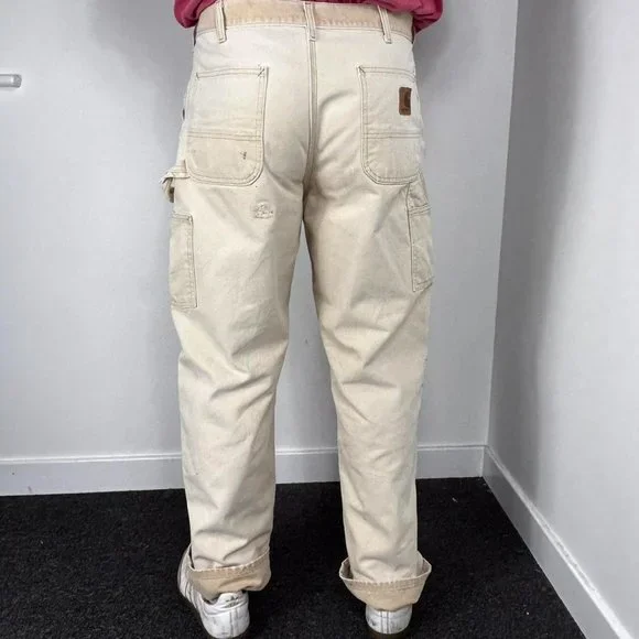 Carhartt Cream Chino Size Mens 36W 32L - Picture 2 of 3